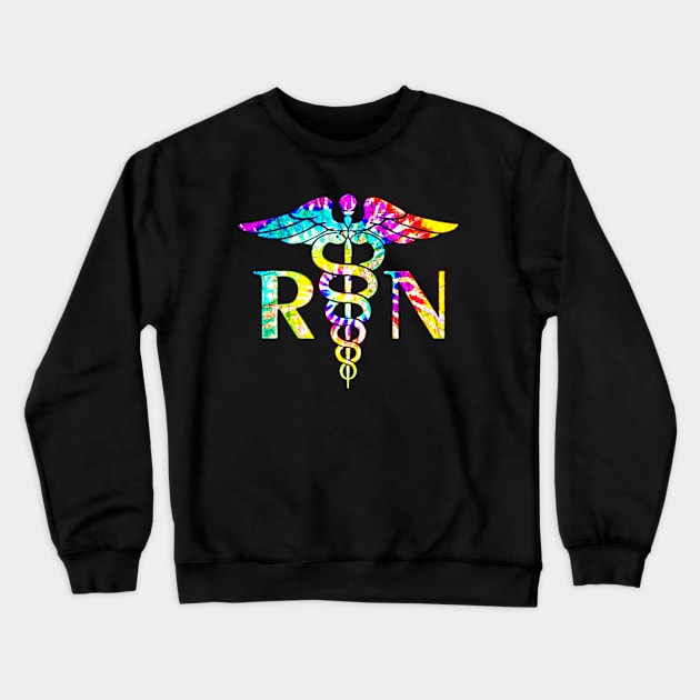 Lovely RN Registered Nurse Tie Dye Crewneck Sweatshirt by Namio